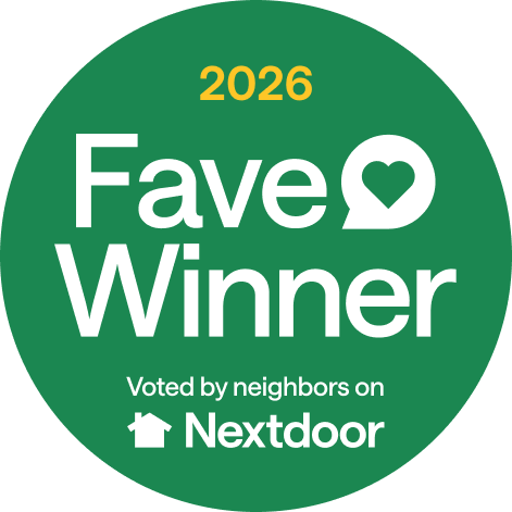 2026 Nextdoor Fave Winner badge, voted by neighbors